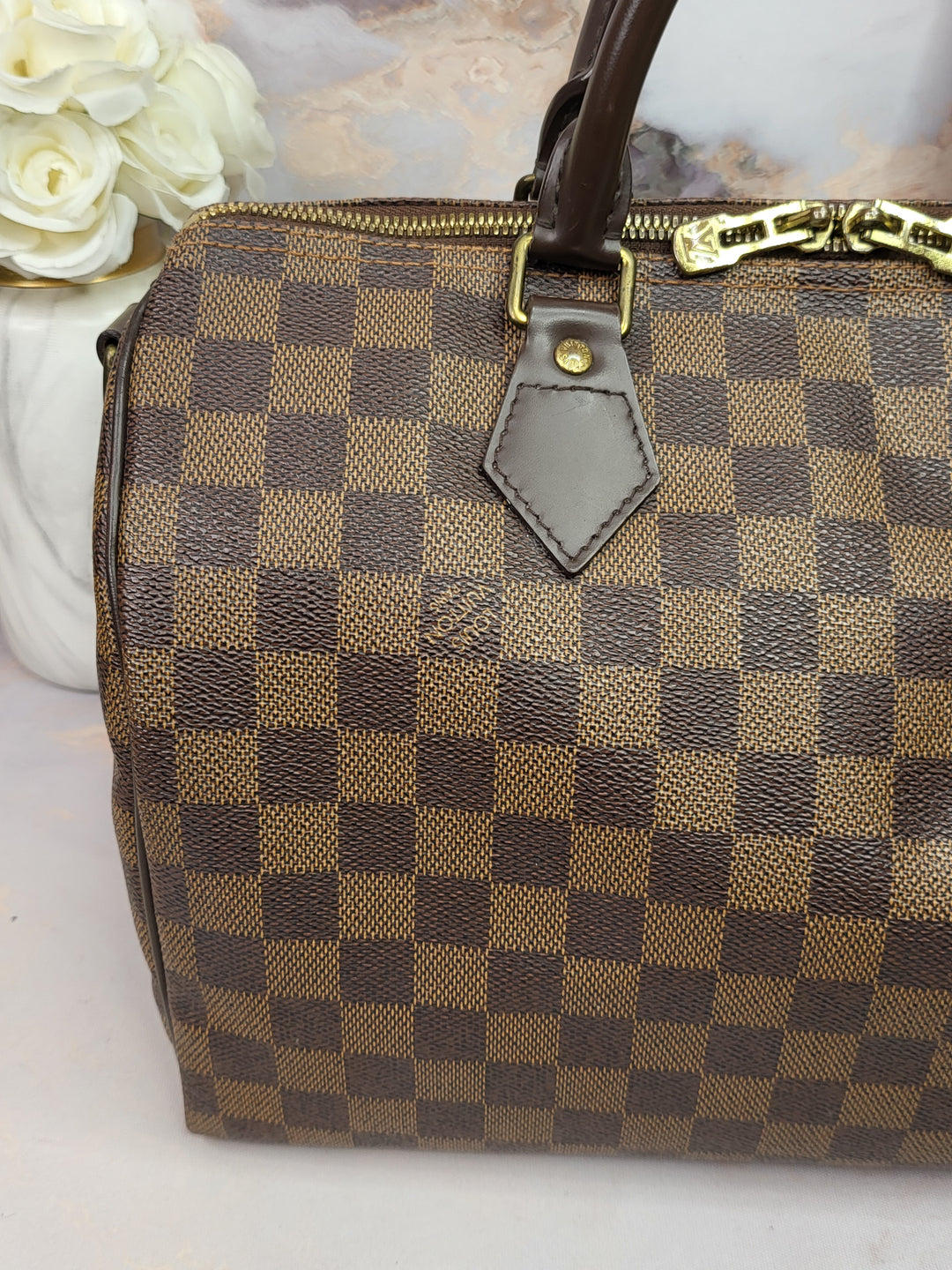 Louis Vuitton Damier Ebene Speedy 30 Bandouliere