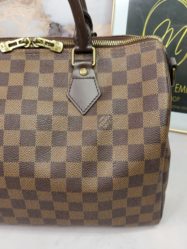 Louis Vuitton Damier Ebene Speedy 30 Bandouliere