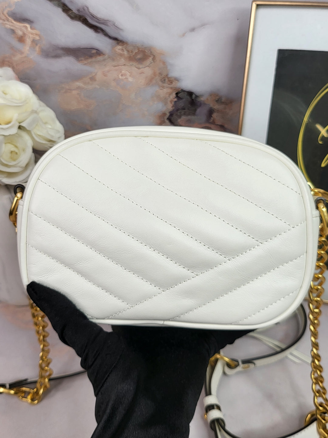 Tory Burch Chevron Quilted Camera Bag