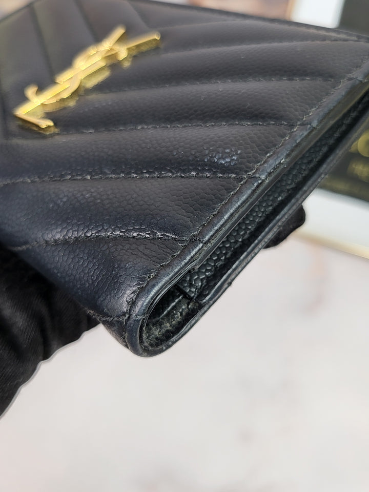 Saint Laurent Grained Bifold Compact Wallet