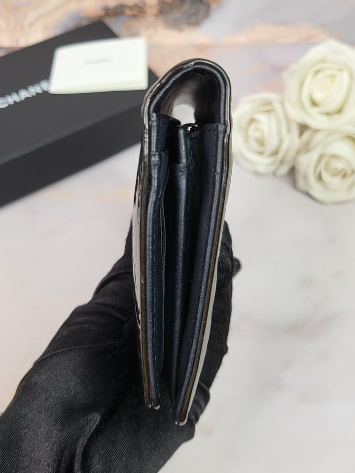 Chanel Patent Camelia Wallet