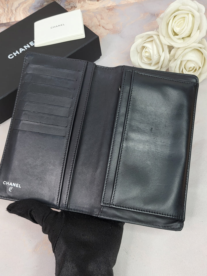 Chanel Patent Camelia Wallet