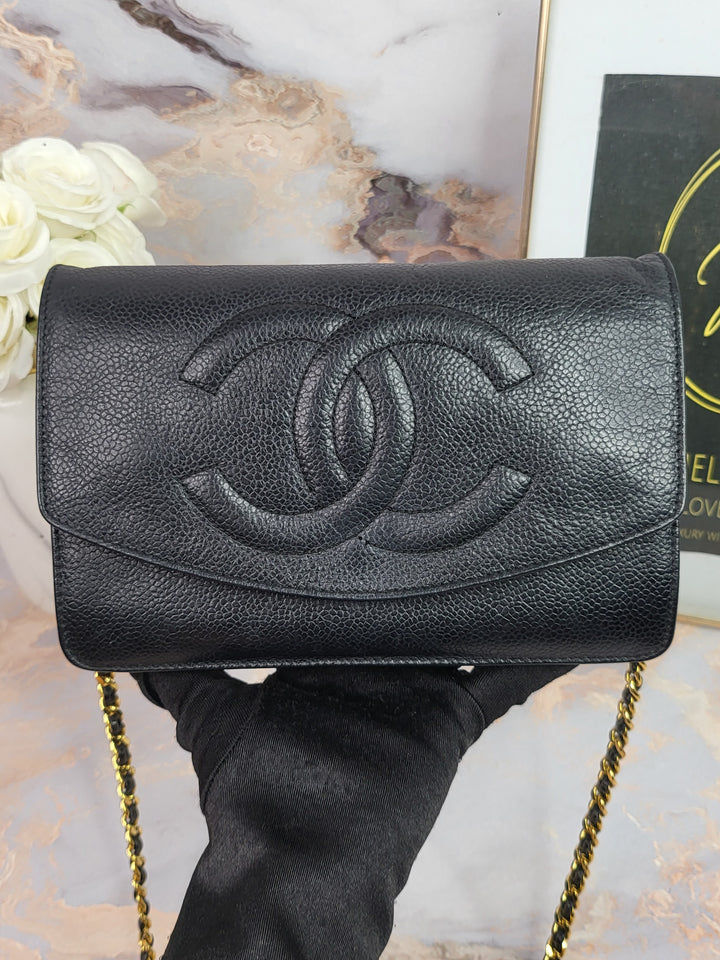 Chanel Caviar Timeless CC Wallet On Chain