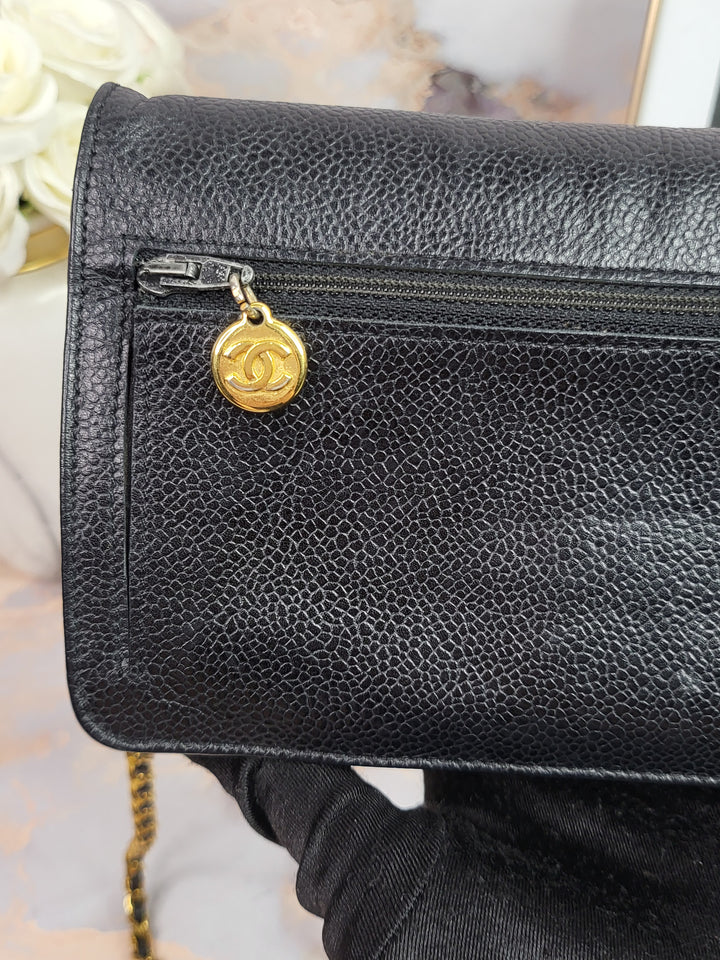 Chanel Caviar Timeless CC Wallet On Chain