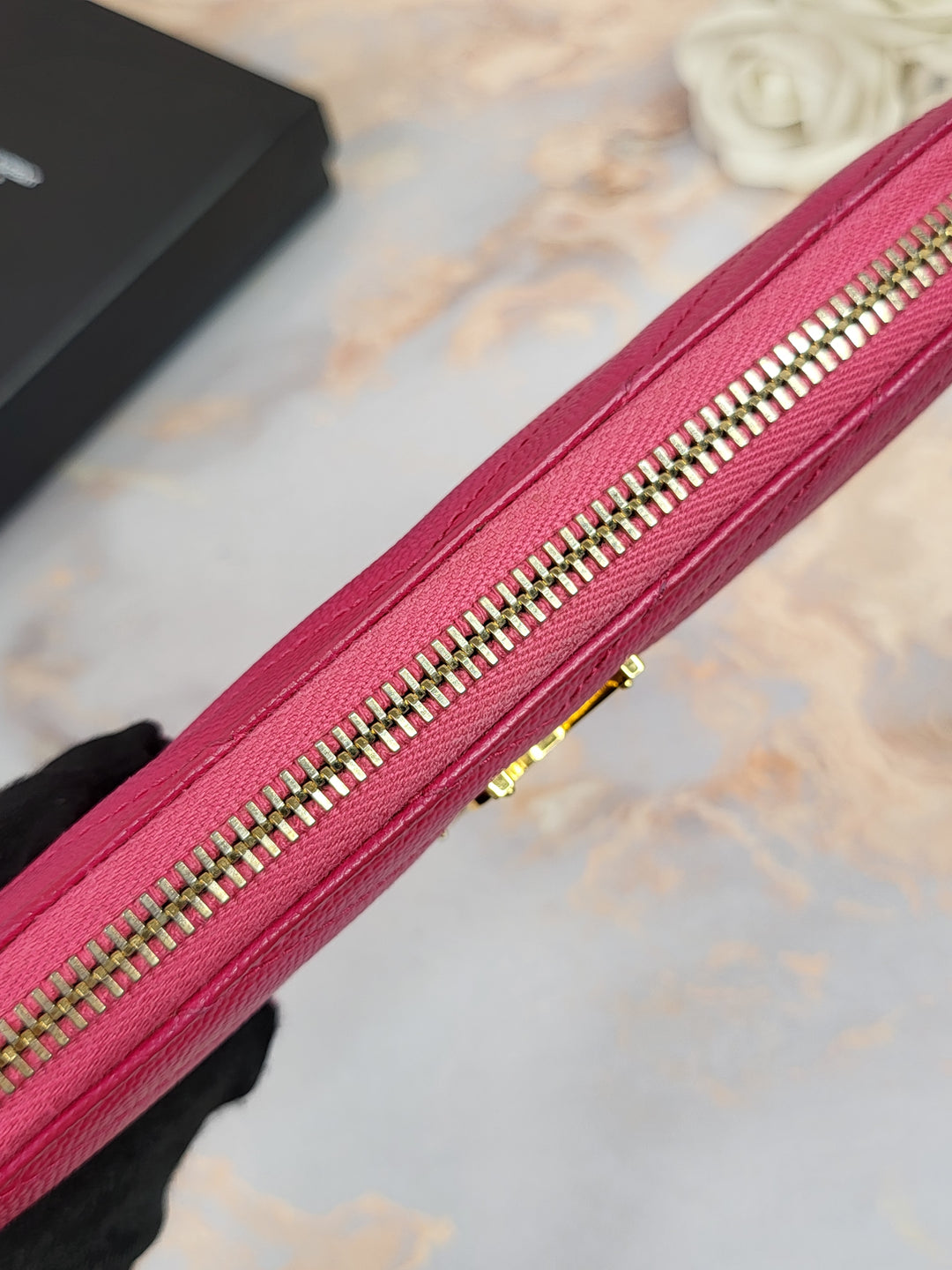 Saint Laurent Grained Zippy Wallet