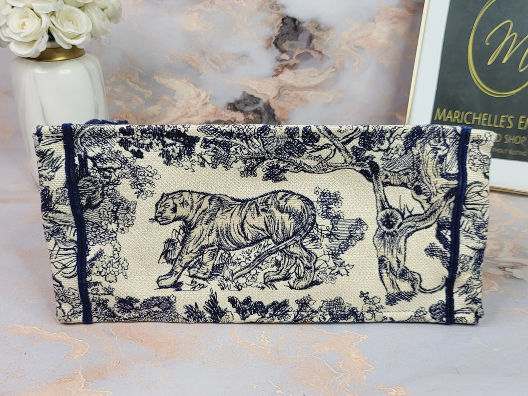 Dior Book Tote Medium Navy Toile de Jouy