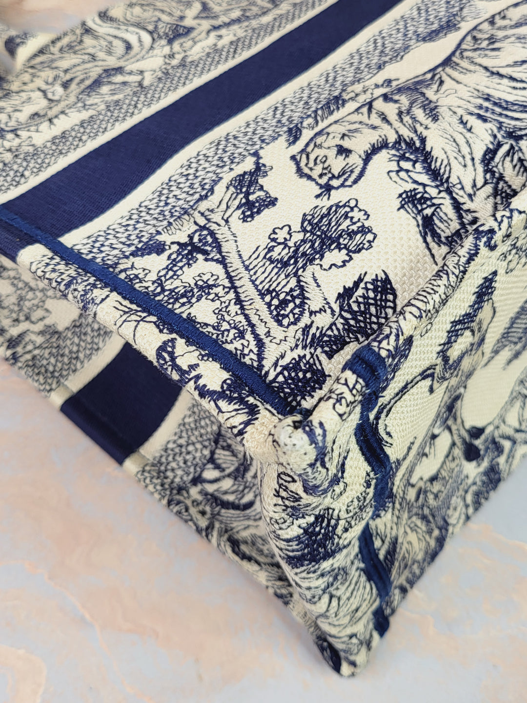 Dior Book Tote Medium Navy Toile de Jouy