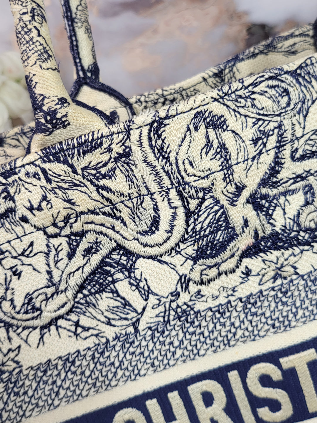 Dior Book Tote Medium Navy Toile de Jouy