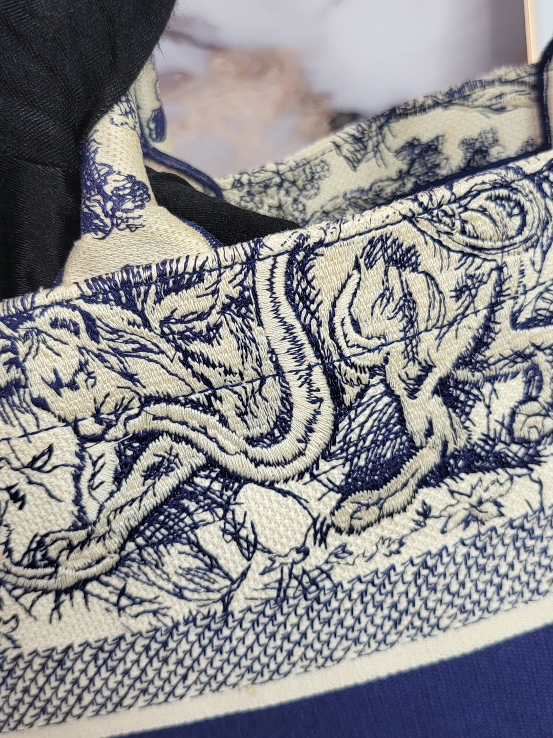 Dior Book Tote Medium Navy Toile de Jouy