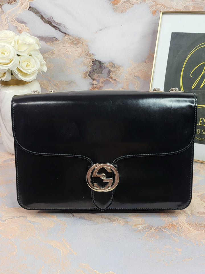 Gucci Patent GG Interlocking Flap