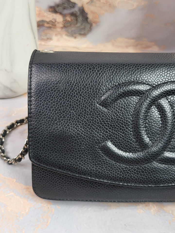 Chanel Caviar Timeless CC Wallet On Chain (Modified)