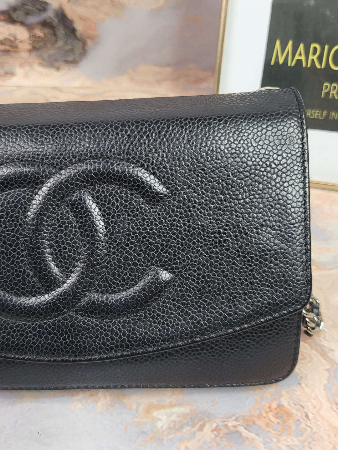 Chanel Caviar Timeless CC Wallet On Chain (Modified)