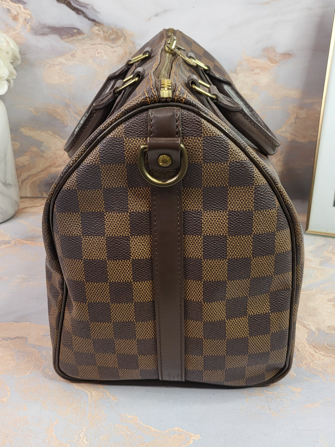 Louis Vuitton Damier Ebene Speedy 35 Bandouliere