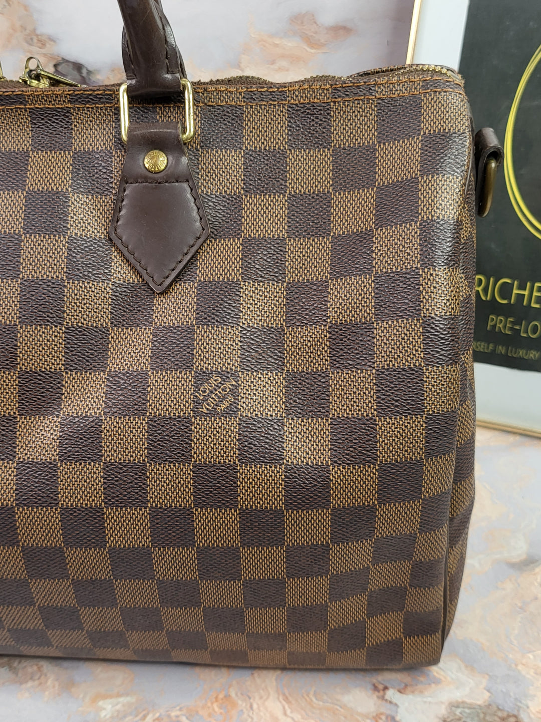 Louis Vuitton Damier Ebene Speedy 35 Bandouliere