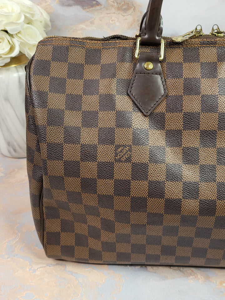 Louis Vuitton Damier Ebene Speedy 35 Bandouliere