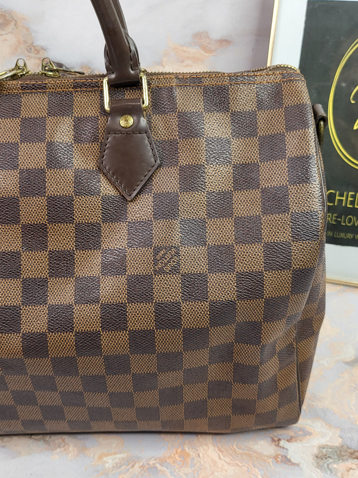 Louis Vuitton Damier Ebene Speedy 35 Bandouliere