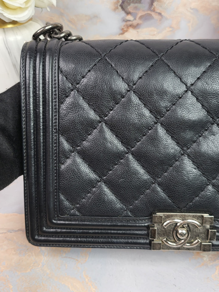 Chanel Calfskin Big Stitch Leboy Medium