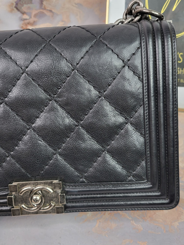 Chanel Calfskin Big Stitch Leboy Medium