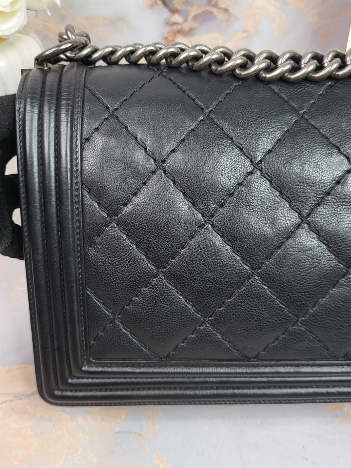 Chanel Calfskin Big Stitch Leboy Medium