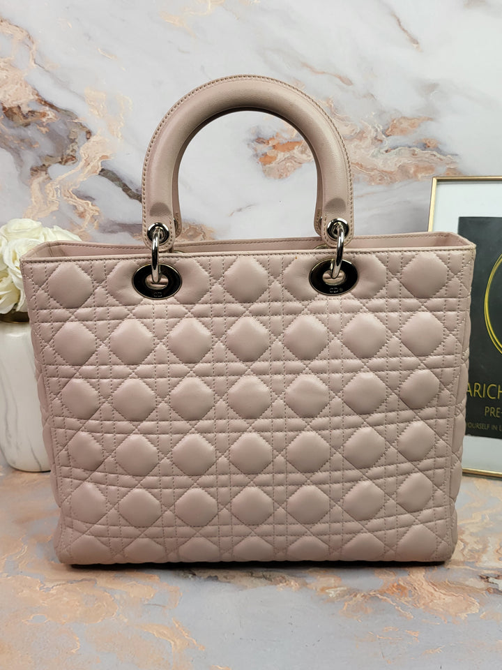 Dior Lambskin Cannage Lady Dior Large