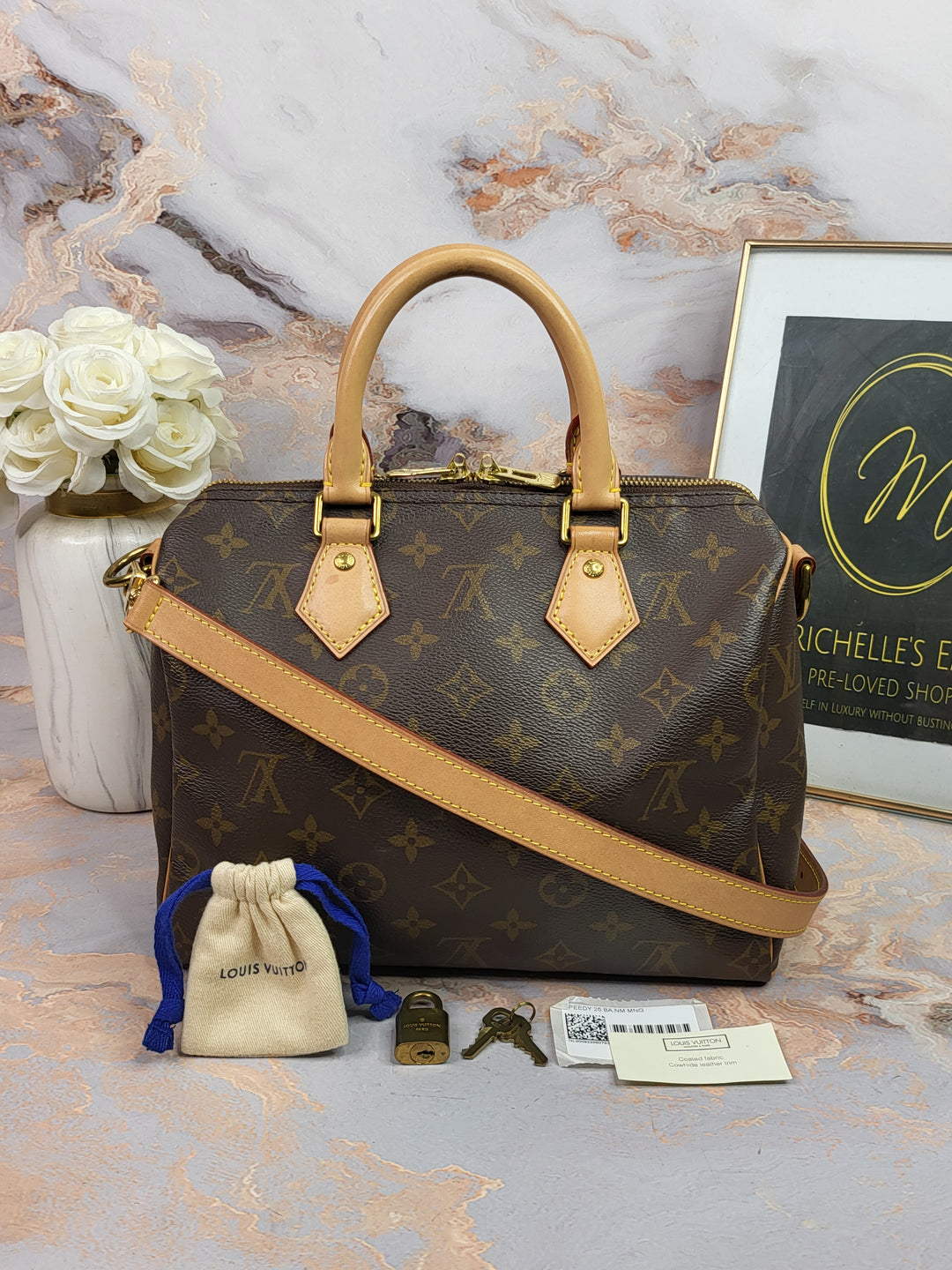 Louis Vuitton Monogram Speedy 25 Bandouliere