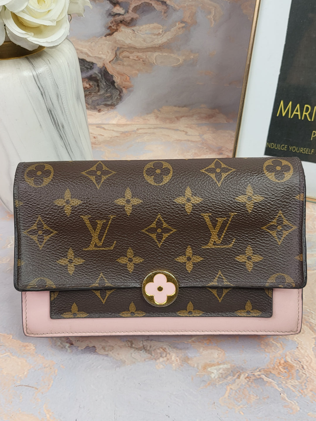 Louis Vuitton Monogram Flore Chain Wallet