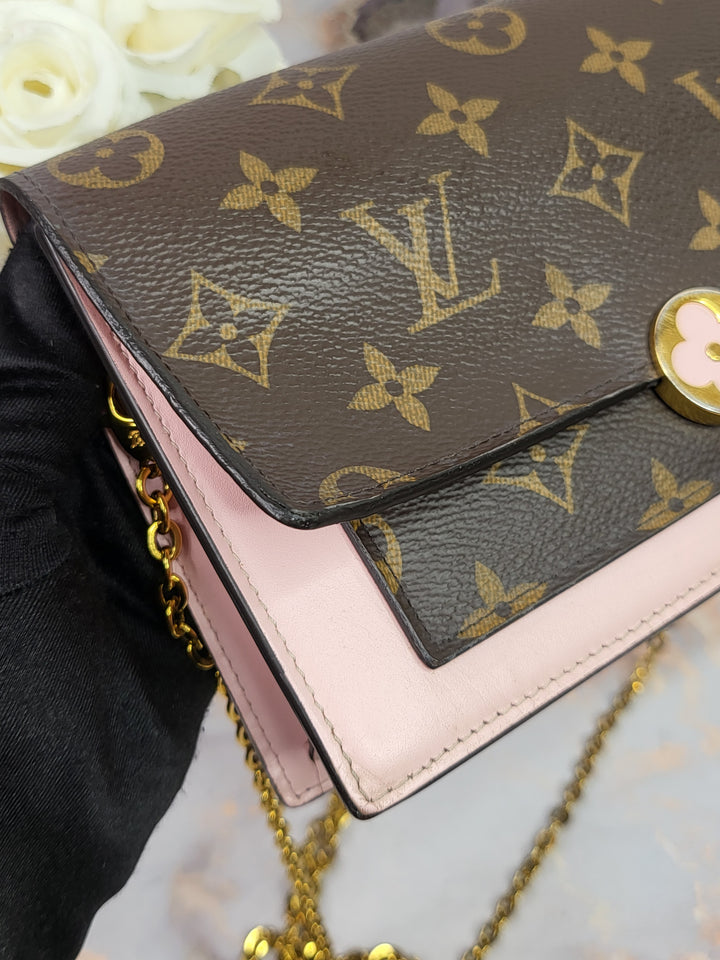 Louis Vuitton Monogram Flore Chain Wallet