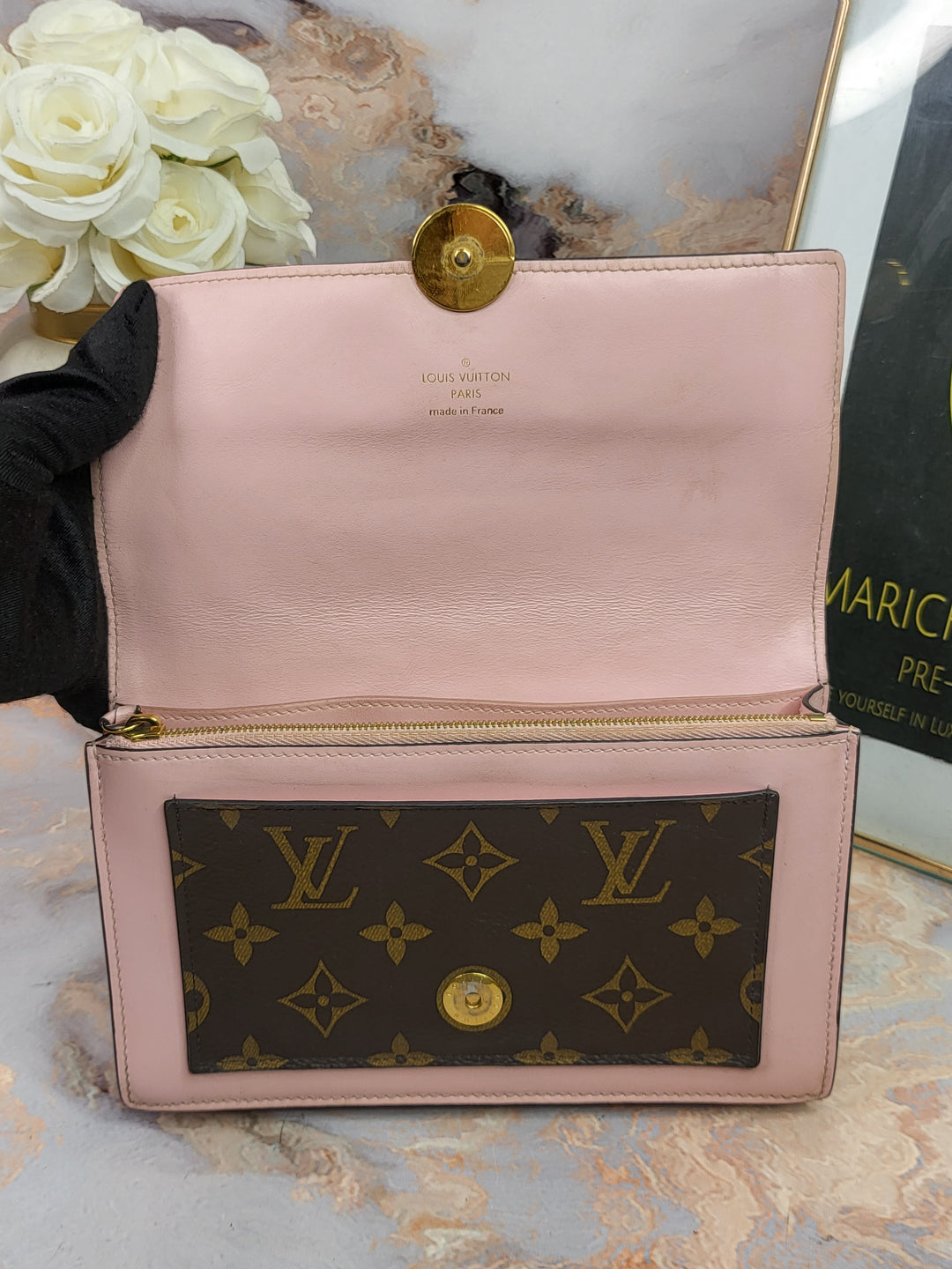 Louis Vuitton Monogram Flore Chain Wallet