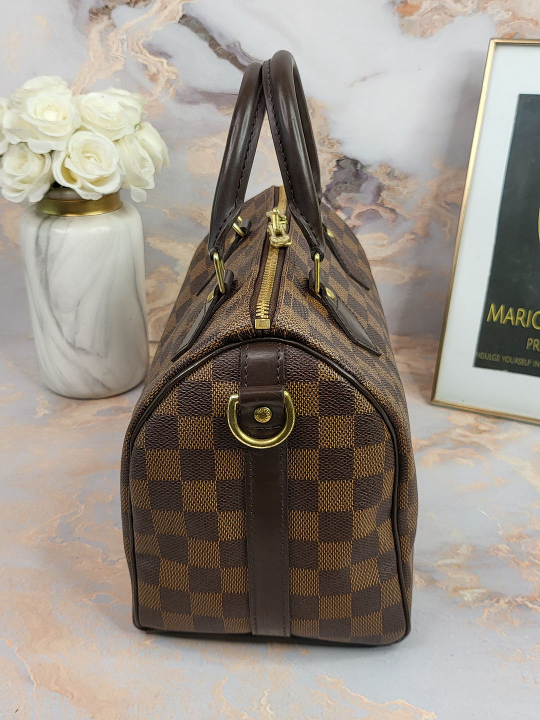 Louis Vuitton Damier Ebene Speedy 25 Bandouliere