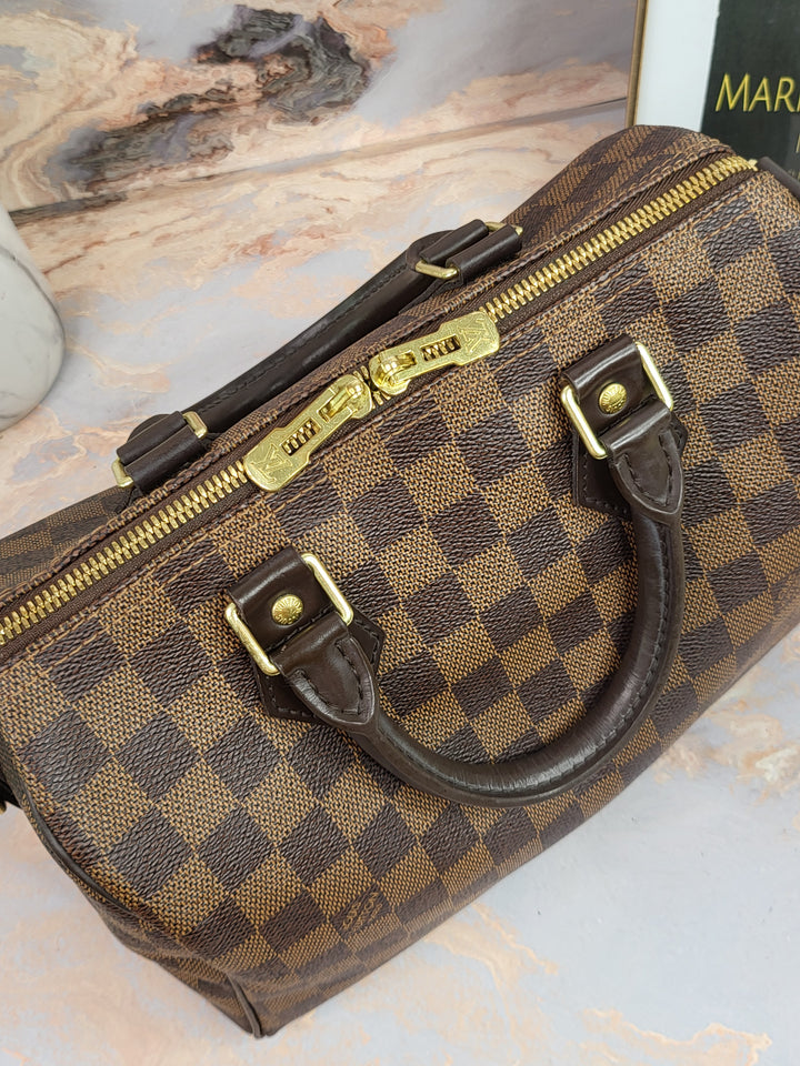 Louis Vuitton Damier Ebene Speedy 25 Bandouliere