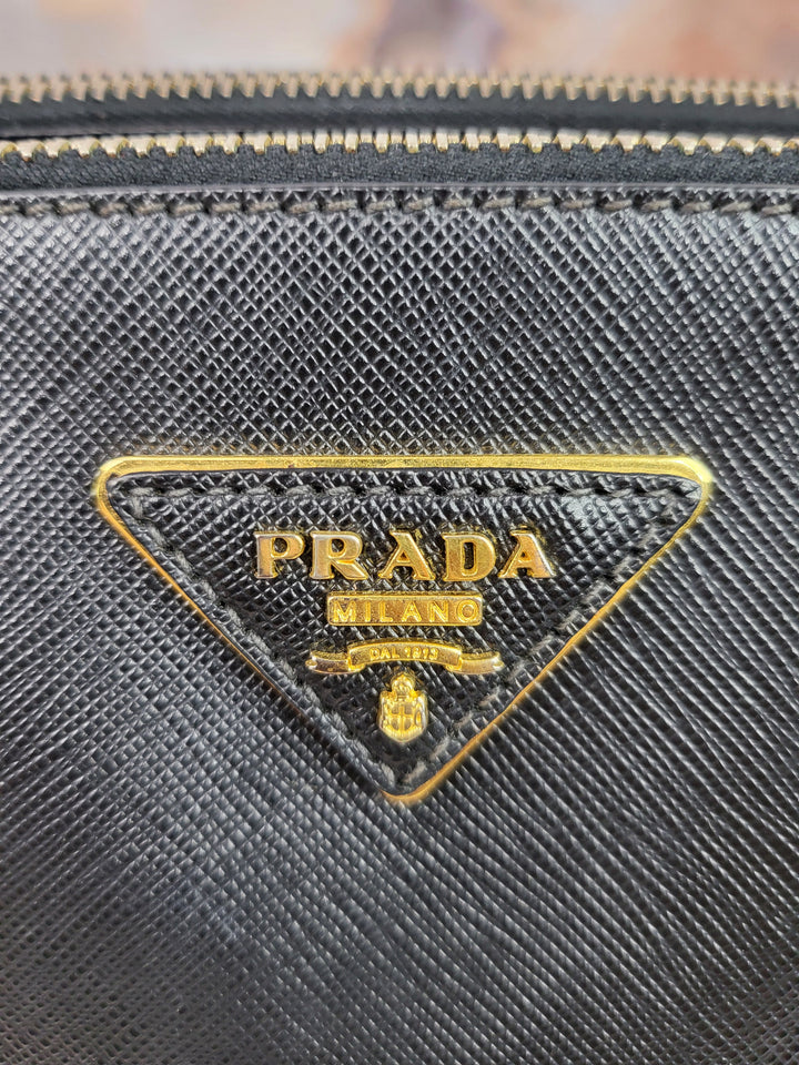 Prada Saffiano Double Zip Galleria Tote Bag