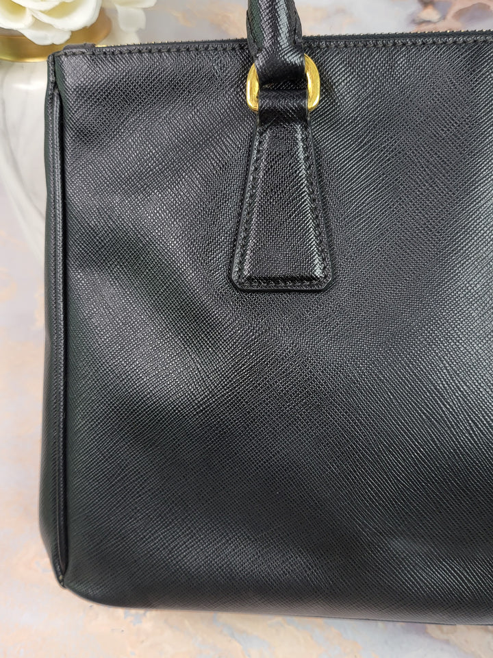 Prada Saffiano Double Zip Galleria Tote Bag