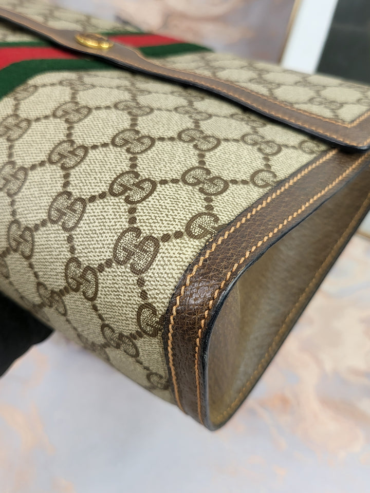 Gucci Web Sherry Line Clutch Bag