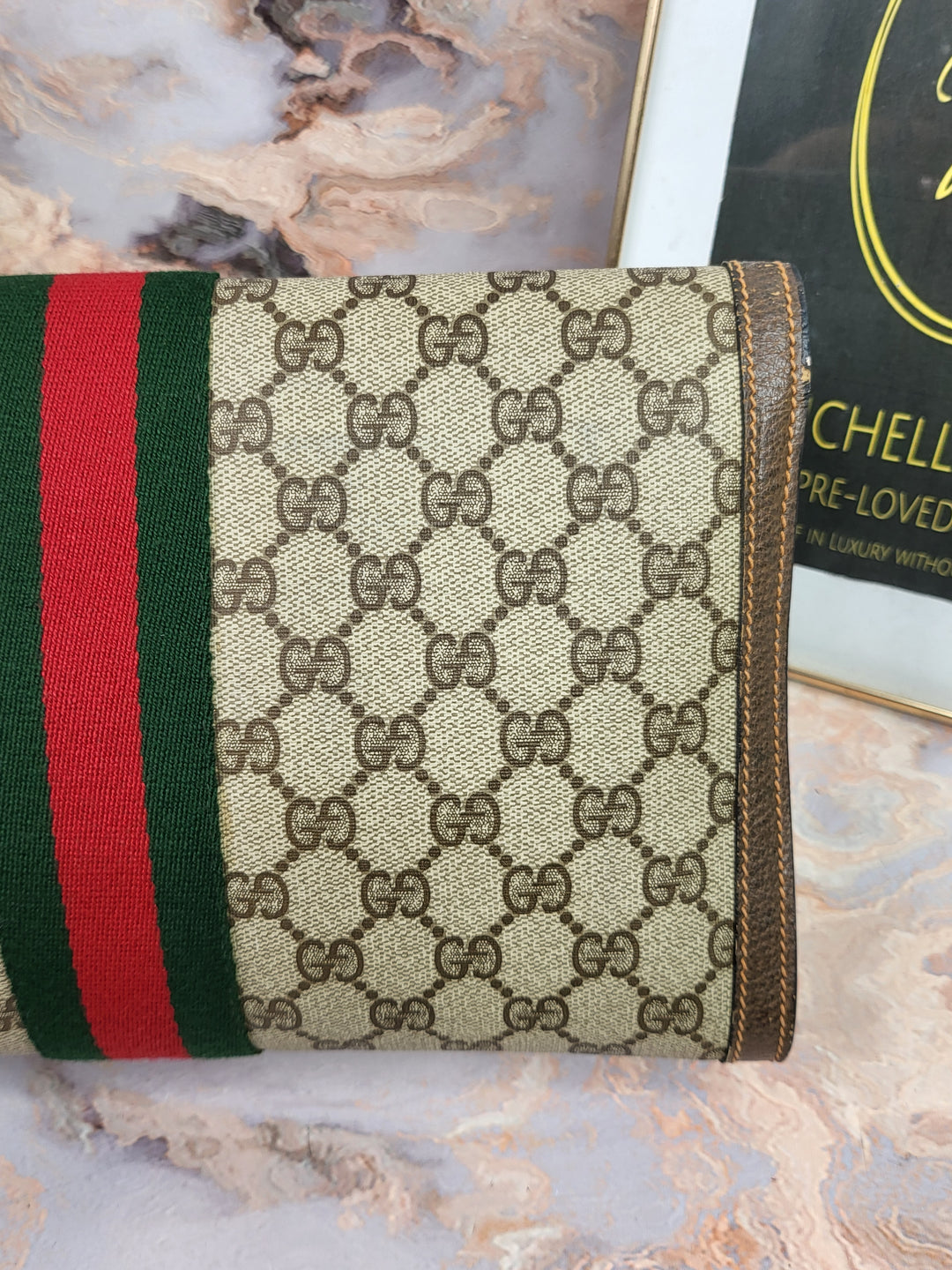 Gucci Web Sherry Line Clutch Bag