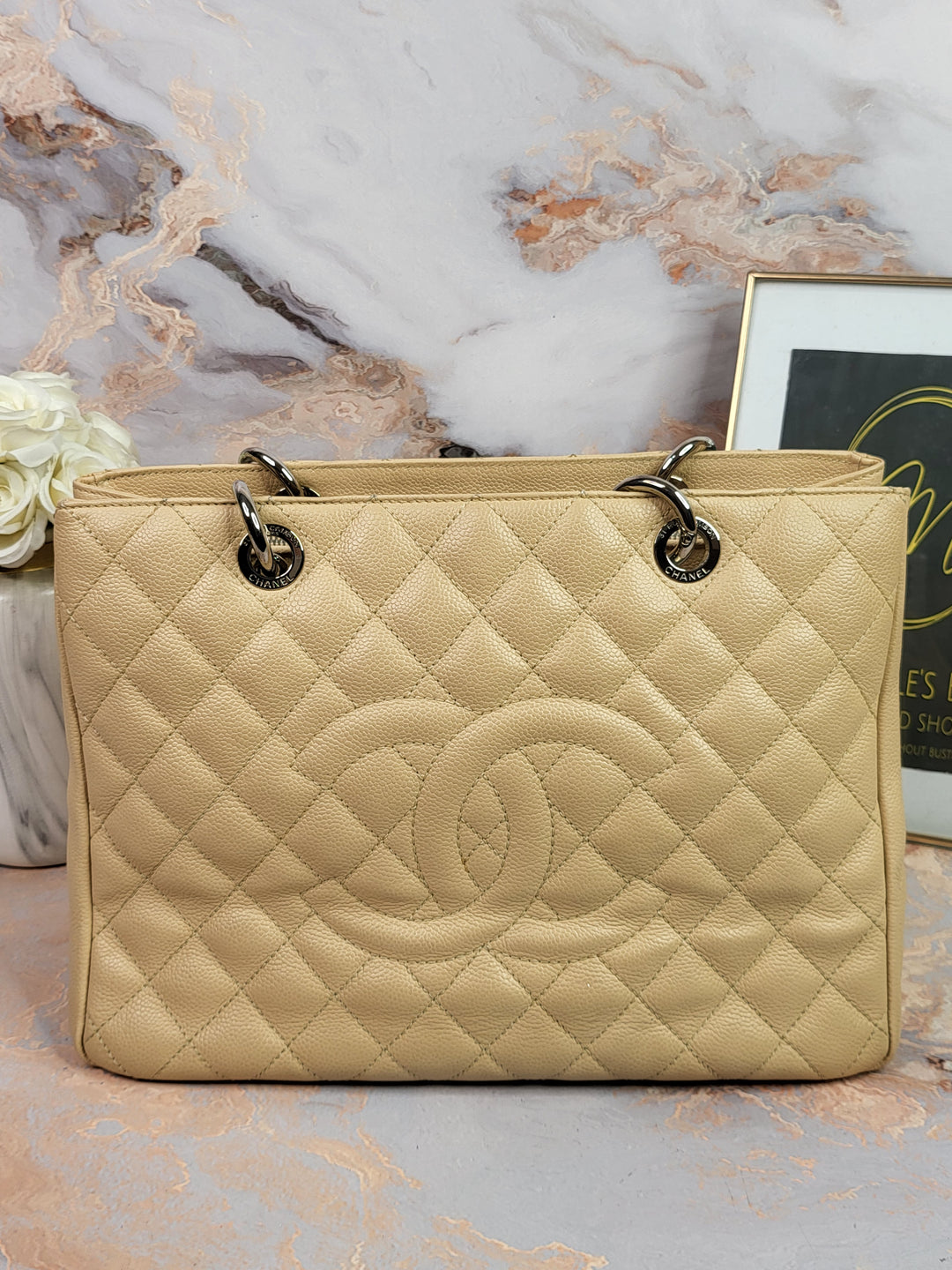 Chanel Caviar Beige Grand Shopping Tote (GST)