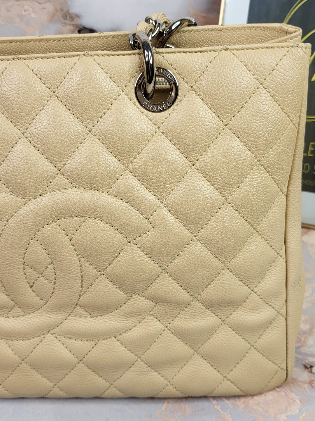 Chanel Caviar Beige Grand Shopping Tote (GST)