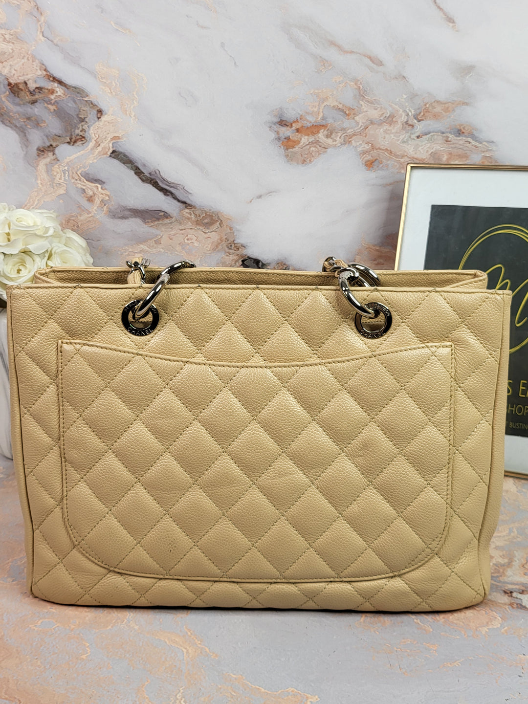 Chanel Caviar Beige Grand Shopping Tote (GST)