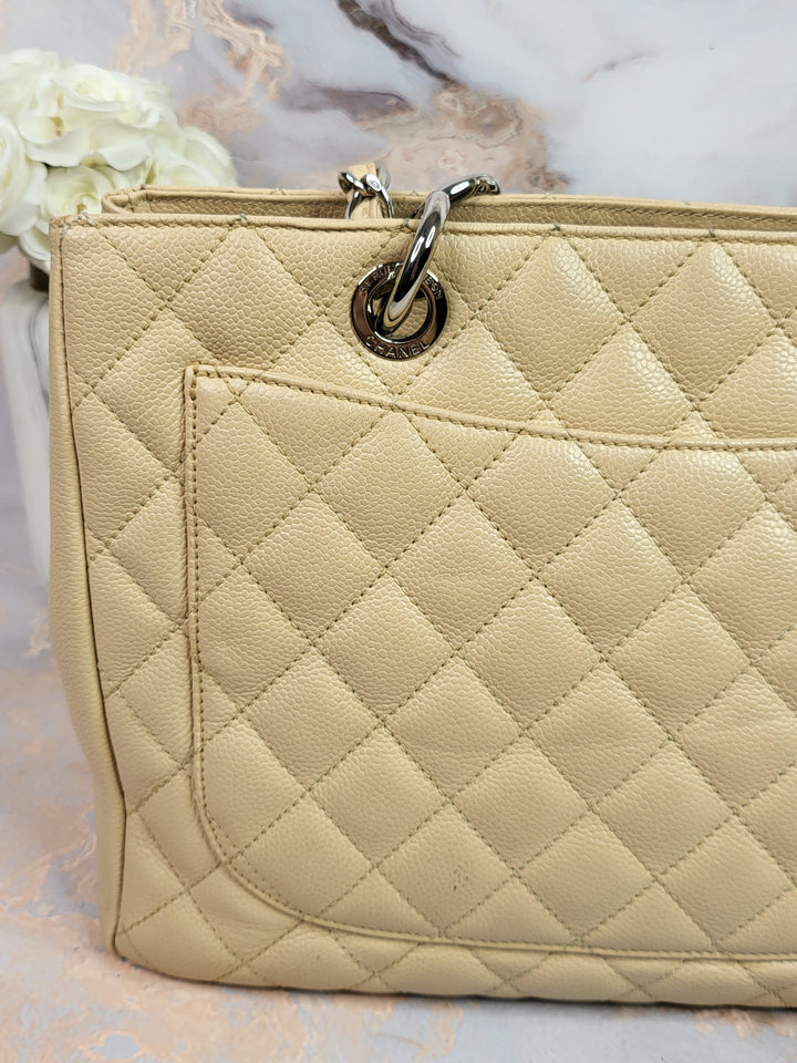 Chanel Caviar Beige Grand Shopping Tote (GST)