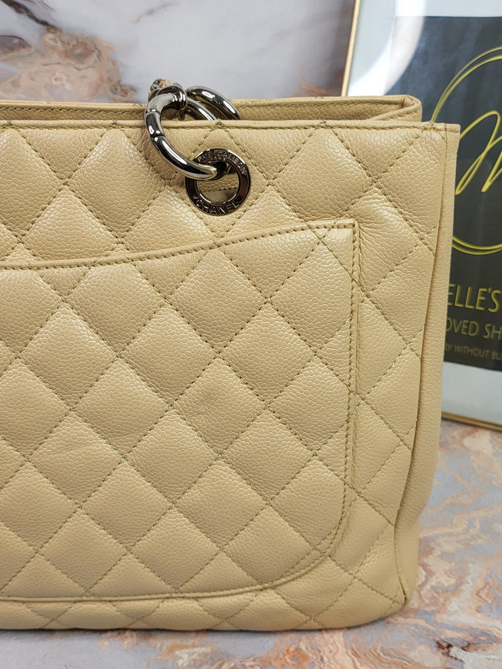 Chanel Caviar Beige Grand Shopping Tote (GST)