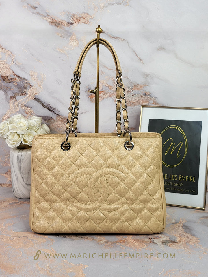 Chanel Caviar Beige Grand Shopping Tote (GST)