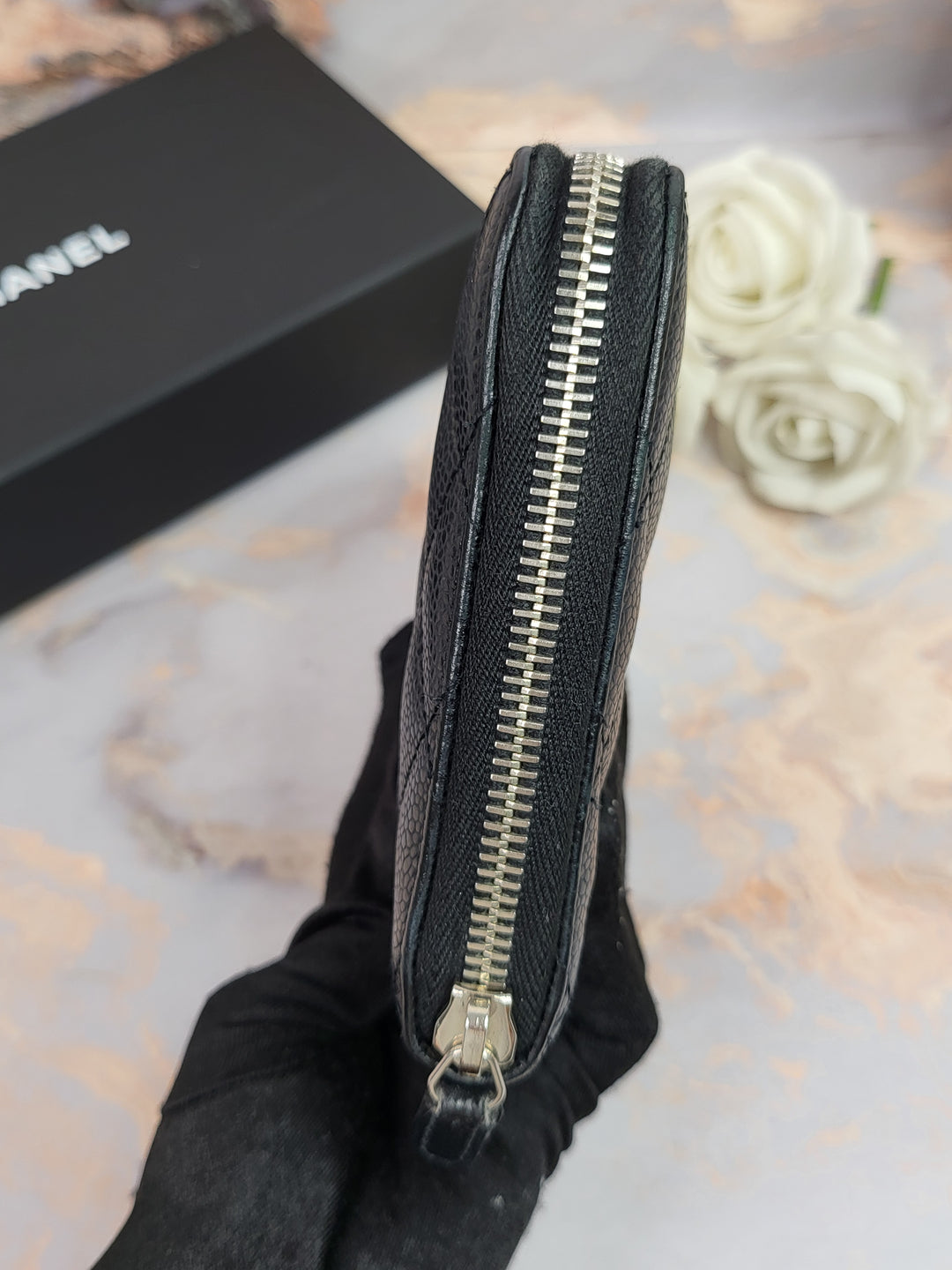 Chanel Caviar Long Zippy Organizer