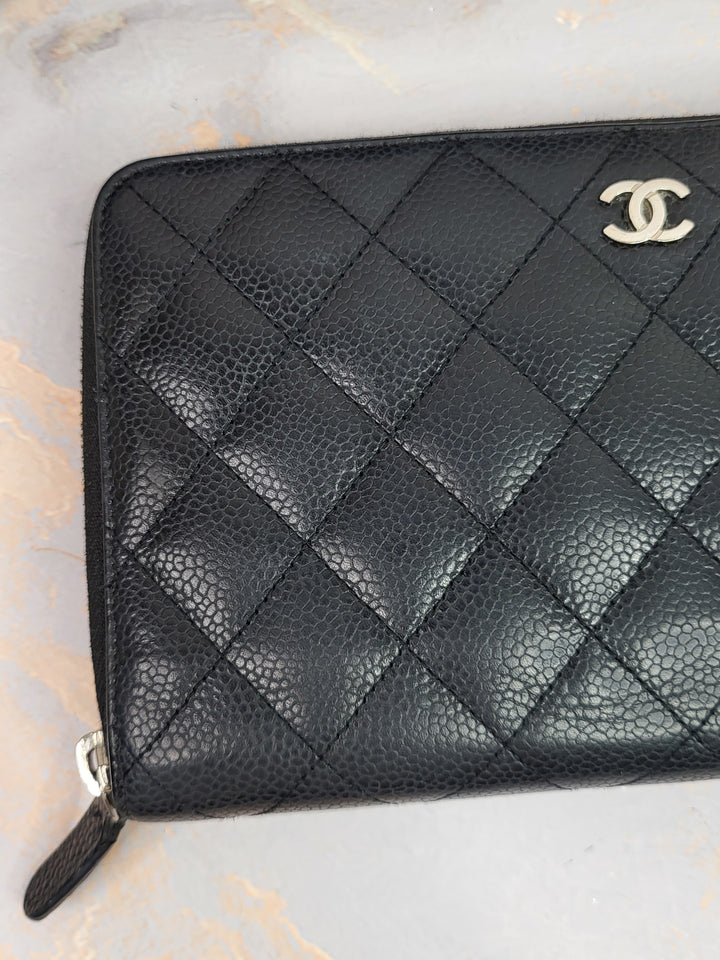 Chanel Caviar Long Zippy Organizer