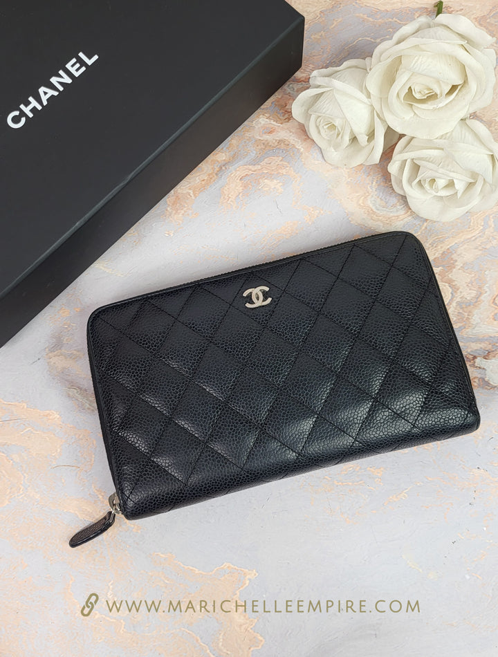 Chanel Caviar Long Zippy Organizer