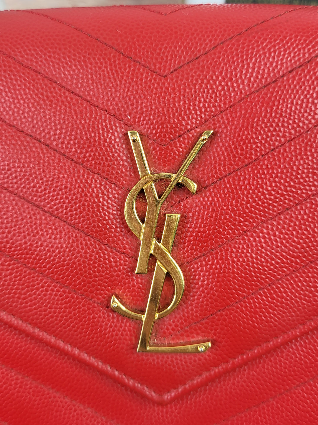 Saint Laurent Grained Cassandre Envelope Chain Bag