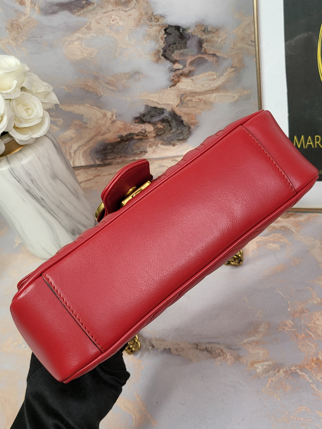 Gucci Calfskin Red Marmont Mini