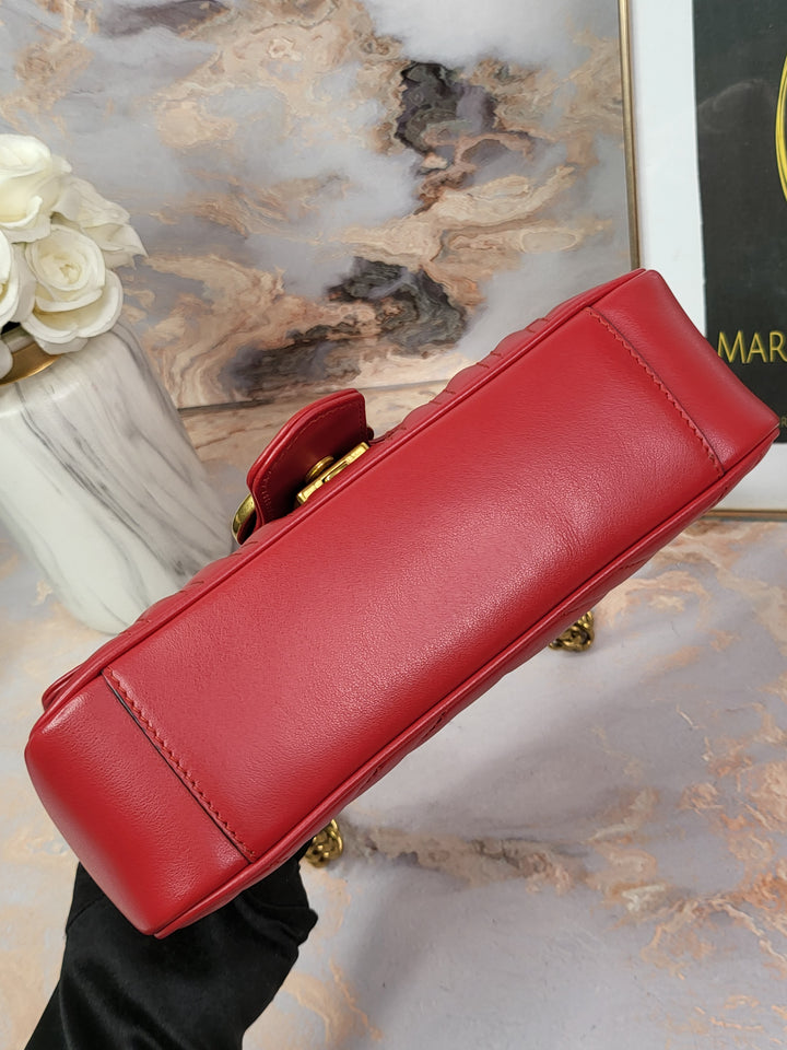 Gucci Calfskin Red Marmont Mini