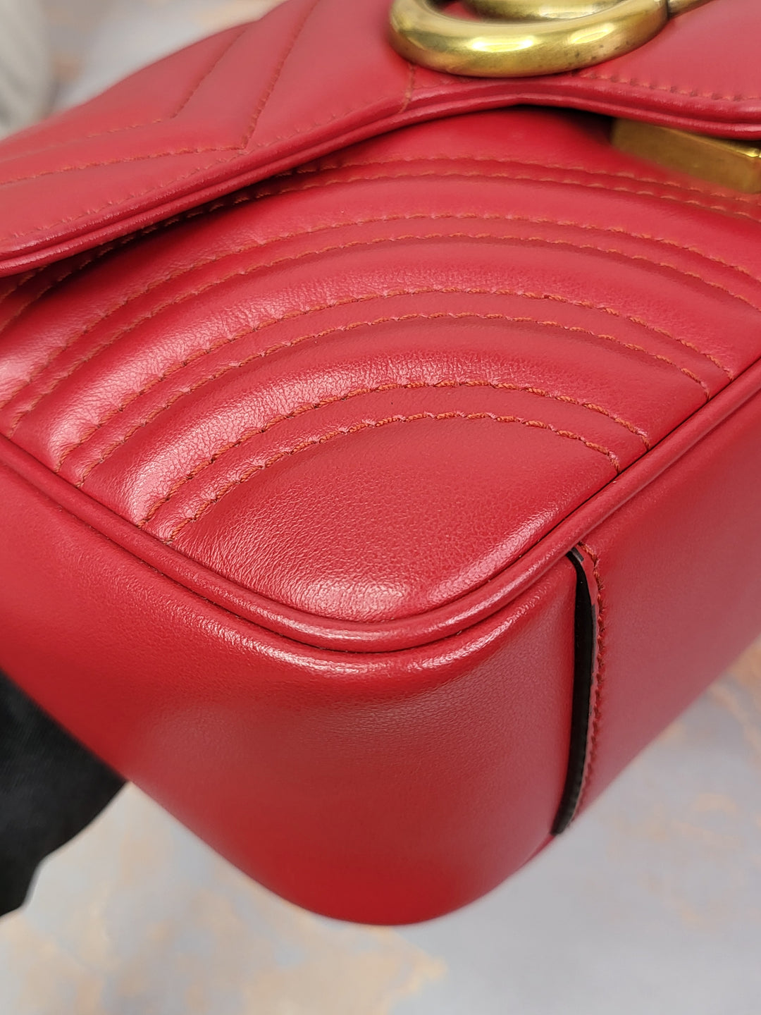 Gucci Calfskin Red Marmont Mini