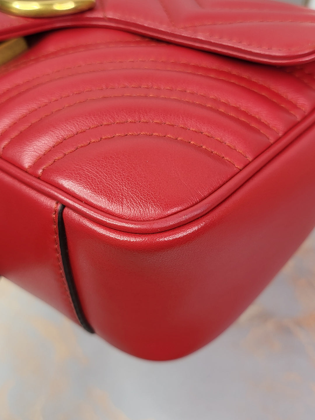 Gucci Calfskin Red Marmont Mini