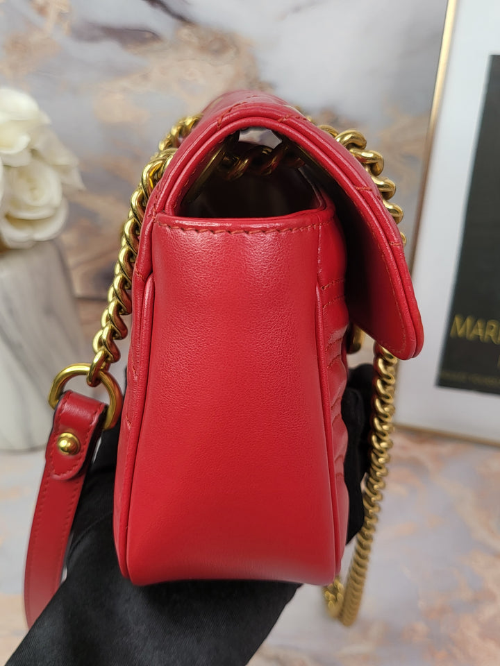 Gucci Calfskin Red Marmont Mini