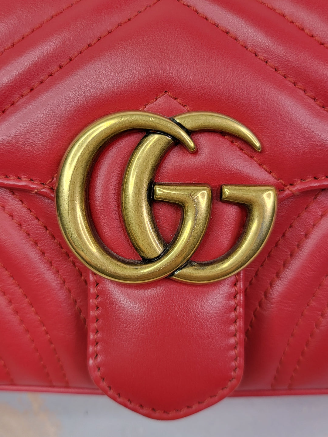 Gucci Calfskin Red Marmont Mini